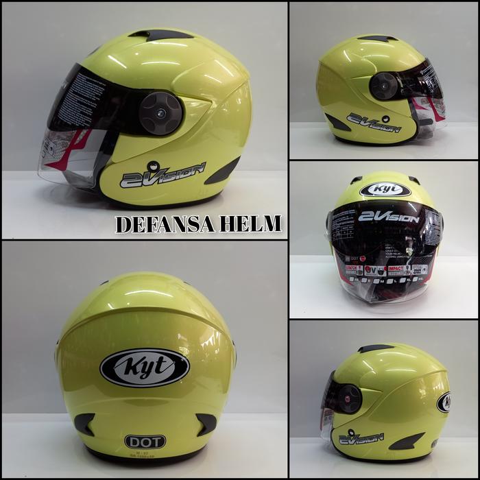 Gambar HELM KYT 2VISION SOLID KUNING LEMON GLOSY - Kuning Lemon, M dari Defansa Helm undefined Tokopedia