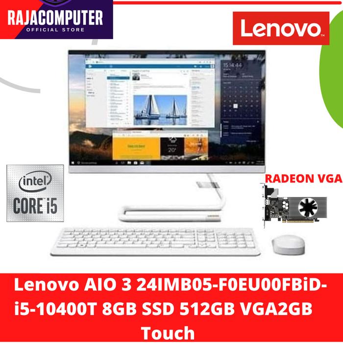 Jual PC Lenovo AIO 24IMB05-F0EU00FBiD- i5-10400T 8GB SSD 512GB