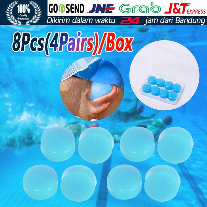 Gambar 8Pcs Penutup Telinga Renang Soft Silicon Ear Plugs Swimming Anti Air - blue dari FunToys711 undefined Tokopedia
