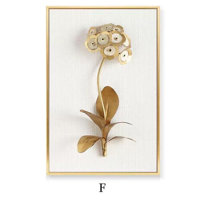 Gambar Flower Painting 3D Gold Frame / Pajangan Lukisan Bunga Emas Kanvas - F dari Bestprice_NEW undefined Tokopedia