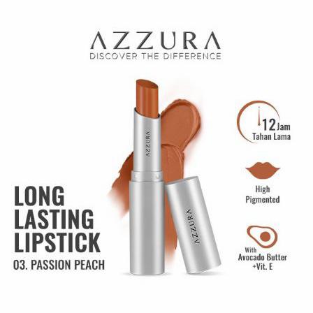 Gambar AZZURA LONG LASTING LIPSTICK / LIPSTIK TAHAN LAMA ORIGINAL - 03 PassionPeach dari GoldenShopp undefined Tokopedia