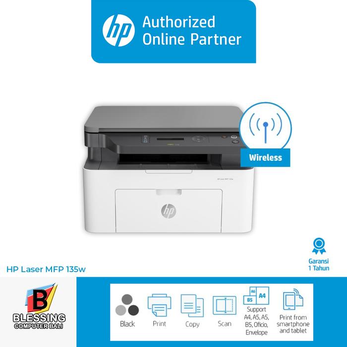Gambar Printer HP LaserJet MFP 135w Print Scan Copy WiFi / HP Laser MFP135w dari Blessing Computer Bali undefined Tokopedia