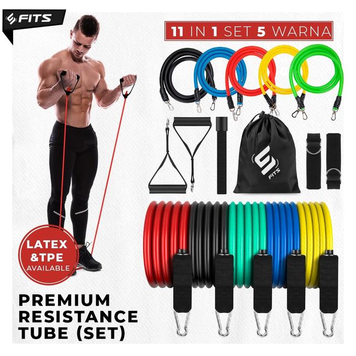 Gambar SFIDN FITS Premium Resistance Tube | Resistance Elastic Band - TPE 100lb dari SFIDN FITS Shop undefined Tokopedia