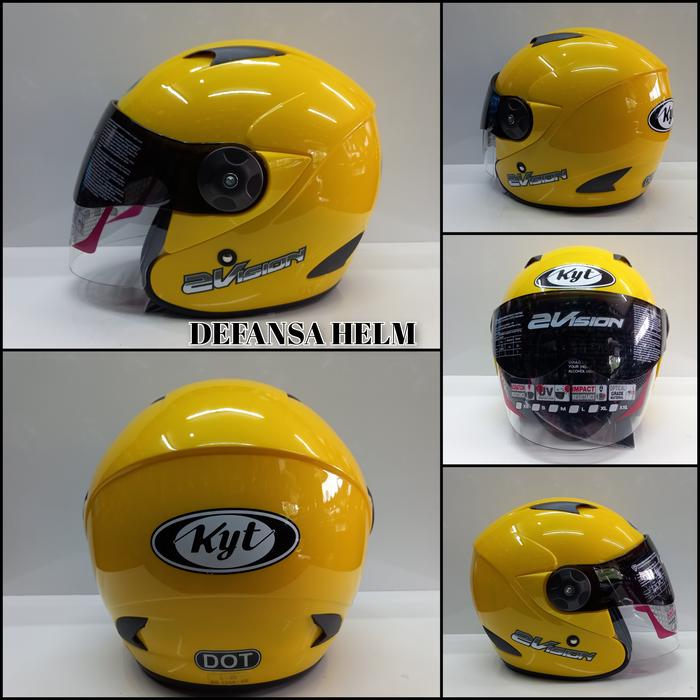 Gambar HELM KYT 2VISION SOLID KUNING GLOSY - Kuning Glosy, M dari Defansa Helm undefined Tokopedia