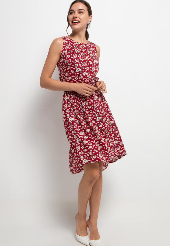 Gambar Lolini - Gardenia Dress Maroon - L dari LOLINI Bag & Apparel undefined Tokopedia