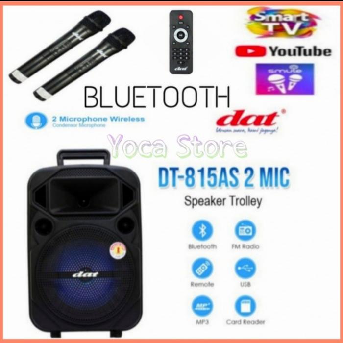 Gambar Speaker Portable Bluetooth DAT 8 inch DT-815 AS Free 2 Mic Wireless dari OKE STORE C0M undefined Tokopedia