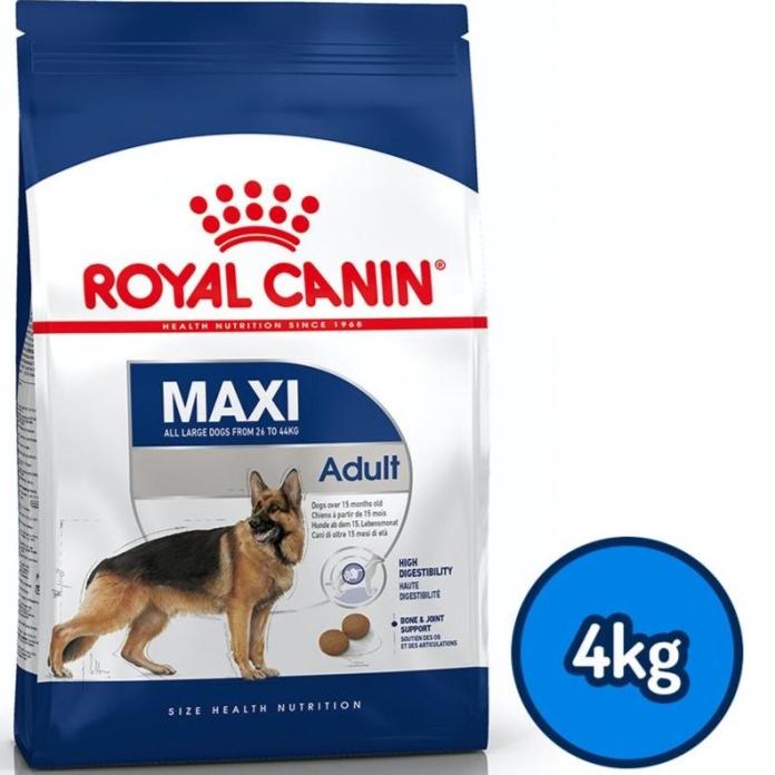 makanan kering anjing ROYAL CANIN MAXI ADULT 4kg DRY ADULT DOG FOOD di  Barkie Pet Petshop Tokopedia