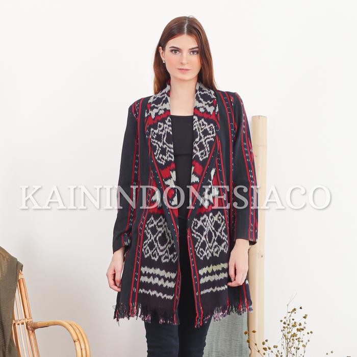 Gambar KI Outer Tenun Kemala Nazifa Hitam - Hitam, 4 dari KainIndonesiaco undefined Tokopedia
