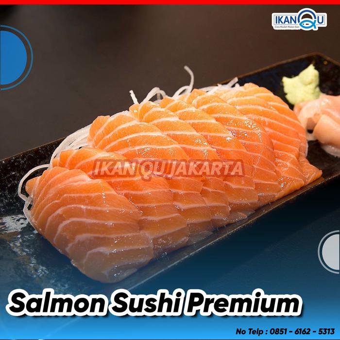 Gambar Salmon Sushi Premium Grade @100gr (Ready to Eat) Free Soyu dan Wasabi dari Ikan Qu Jakarta undefined Tokopedia