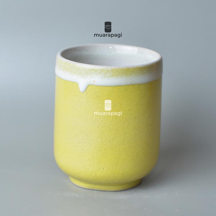 Gambar MUARAPAGI Mug Keramik MT 320ml - Gelas Kopi Cangkir Coffee Latte Cup - Kuning dari muarapagi undefined Tokopedia