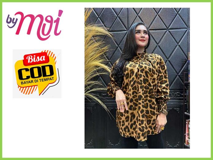 Gambar Blouse baju wanita LD110 motif macan siberia leopard dan ular cobra dari ByMoi undefined 4 Tokopedia