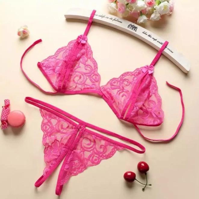 Gambar bra set open transparan lembut murah - fusia, All Size dari amorashop_acc undefined Tokopedia