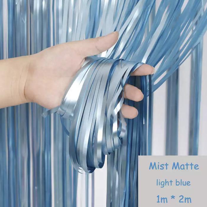 Gambar Tirai rumbai foil / curtain slinger foil backdrop foil dove - Biru Muda dari Istanaparty undefined Tokopedia