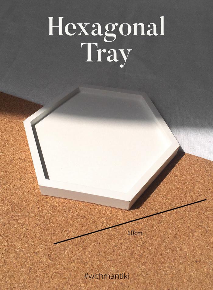 Gambar Concrete Tray / Coaster / Tatakan Gelas / Properti Foto / Home Decor - Hexagonal 10cm dari Mantiki_id undefined Tokopedia