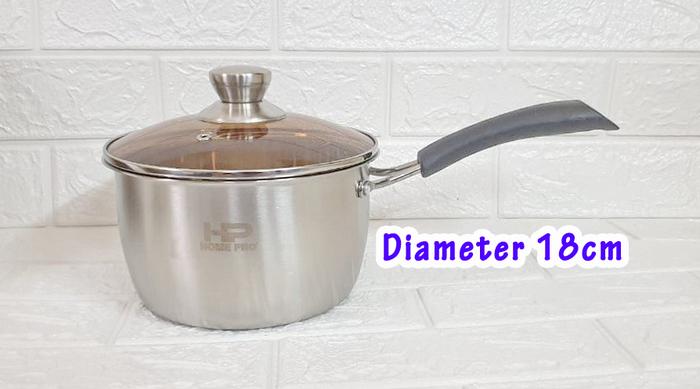 Gambar Saucepan Panci Stainless Steel Double Bottom Diameter 16 cm, 18 cm - 18 cm dari Toko Evland undefined Tokopedia