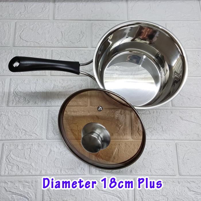 Gambar Saucepan Panci Stainless Steel Double Bottom Diameter 16 cm, 18 cm - 18 cm Plus dari Toko Evland undefined Tokopedia