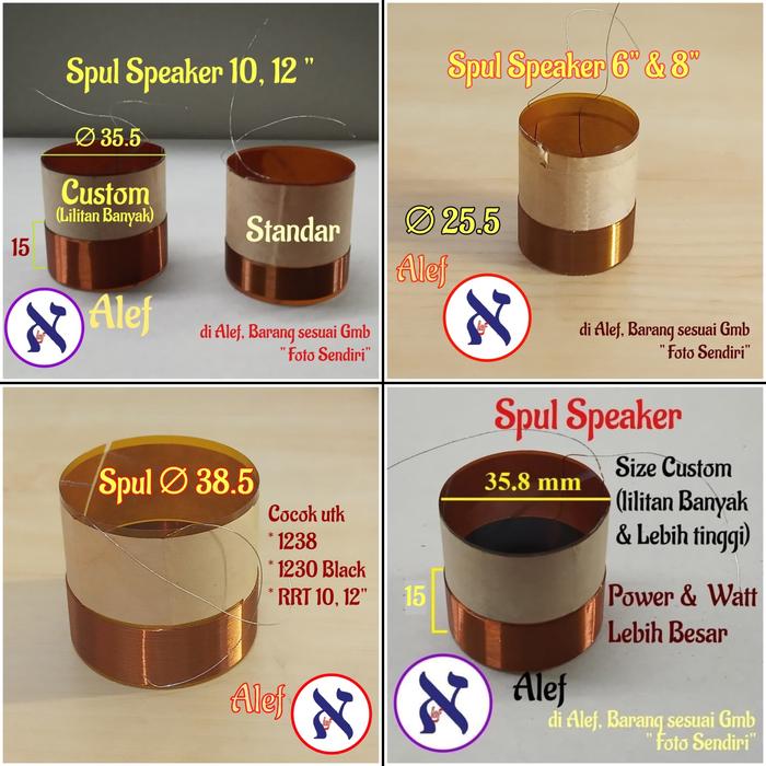 Gambar Spul Speaker 25.5 35.5 35.8 38.5 45.5 49.5 60.5 spool 6 8 10 12 15 inc - 25.5 mm dari Alef Toko undefined Tokopedia