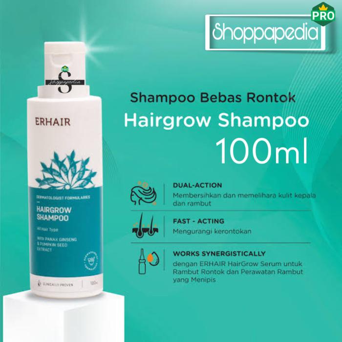 Gambar ERHA ERHAIR HAIRGROW Shampoo / Tonic Serum | Pertumbuhan Rambut Rontok - Shampoo 100ml dari Shoppapedia by ATILA undefined Tokopedia
