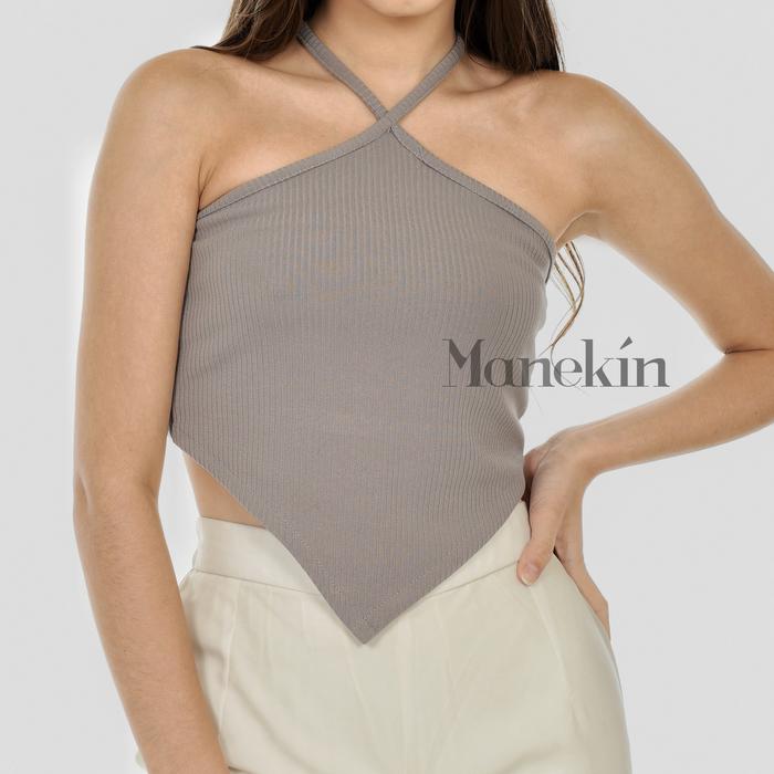 Gambar Sharon Triangle Tank ( Crop Top ) - Vintage Grey, L dari Manekin Apparell undefined Tokopedia