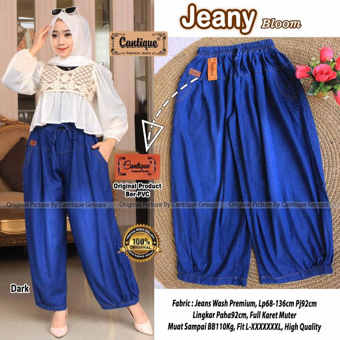 Gambar ORI • Jeany Bloom Pants Jeans • All Size atau LP 72-150 - Dark dari GRAMADIKA undefined Tokopedia