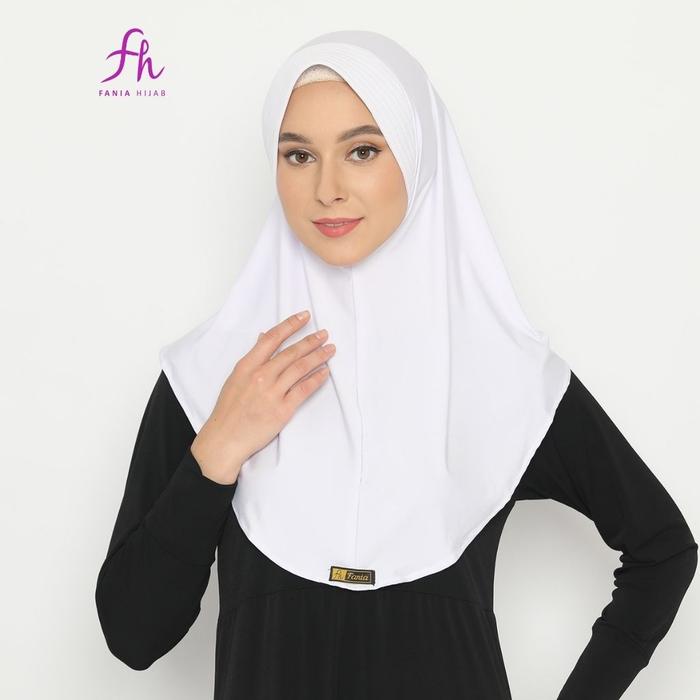 Gambar Hijab Instan Sport Pet Kecil Antem Jilbab Ruma - Putih dari Fania Official Shop undefined Tokopedia