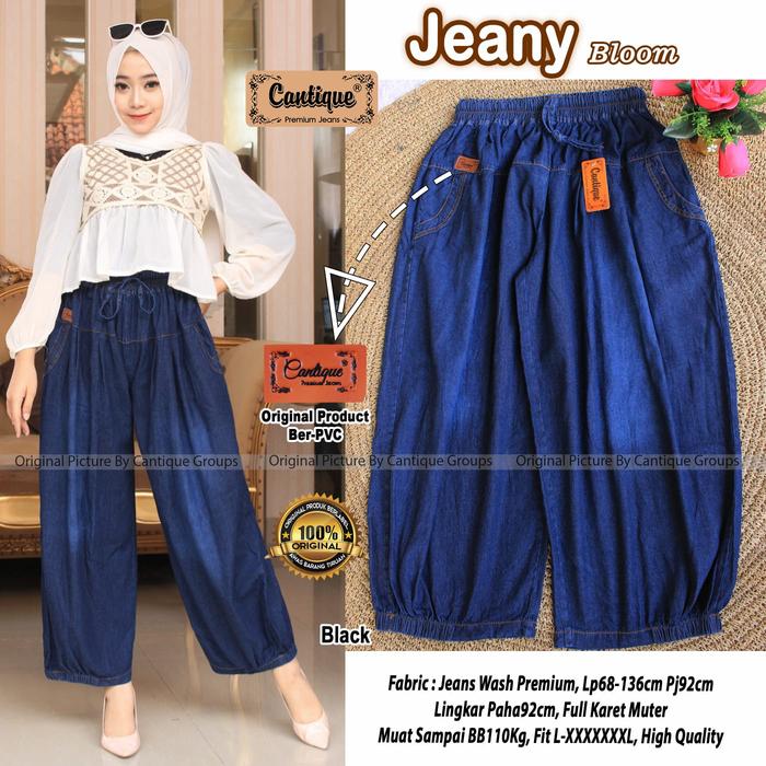 Gambar ORI • Jeany Bloom Pants Jeans • All Size atau LP 72-150 - Black dari GRAMADIKA undefined Tokopedia
