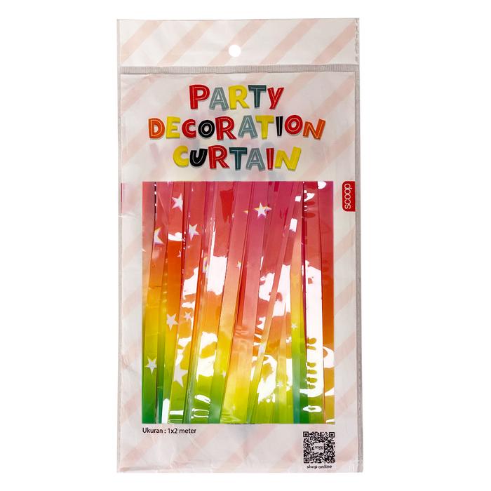 Gambar Scoop Backdrop Tirai Pesta/Party Curtain Premium Candy 1x2m 63050400 - Rainbow Bintang dari Scoop Ideas undefined Tokopedia