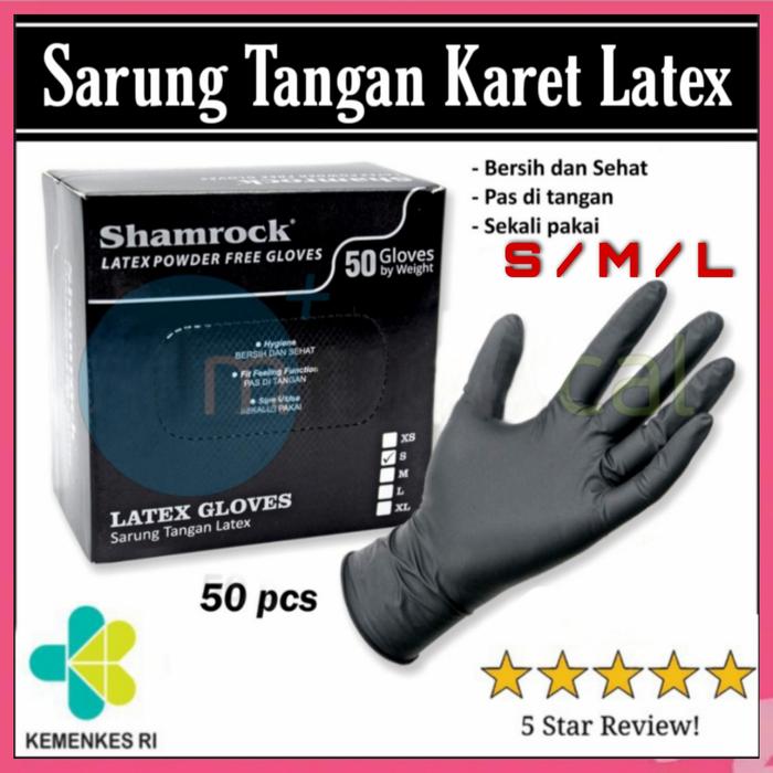 Gambar Sarung Tangan Latex Hitam Shamrock - XS, ISI 100 PCS dari Moja Clothing undefined Tokopedia