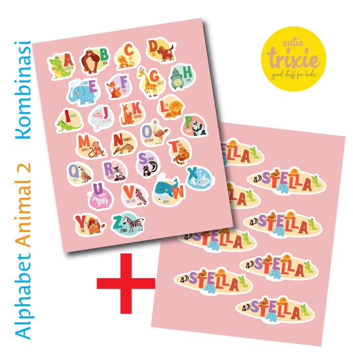 Gambar Sticker Huruf Abjad lucu / animal 2 - KOMBINASI dari Cutie Trixie undefined Tokopedia
