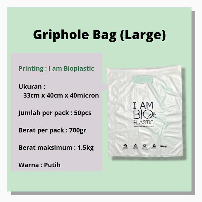 Gambar Kantong Singkong Ramah Lingkungan Griphole Large IM BIOPLASTIC - Putih dari Cassaplast official Jakarta undefined Tokopedia