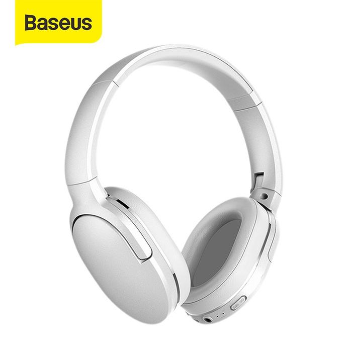 Gambar BASEUS D02 PRO FOLDABLE HEADPHONE BLUETOOTH WIRELESS / WIRED V5.0 - Putih dari CJMART99 undefined Tokopedia