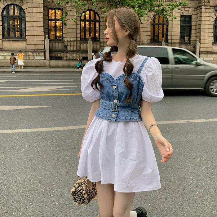 Jual Malfo Set Jeans 2in1 Import Setelan Mini Dress Cantik Baju