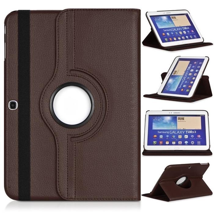 Gambar Samsung Galaxy Tab 2 10.1 P7500 / GT-P5100 Sarung Rotary Flip Case - Cokelat dari Kingcity undefined Tokopedia
