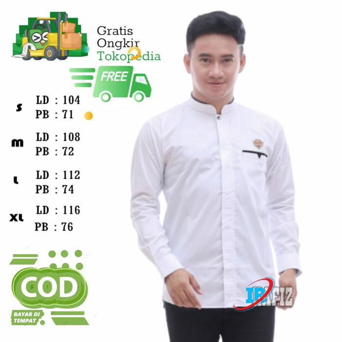 Gambar fashion pria baju koko remaja koko seragam azzahir terbaru koko hafiz - Putih, L dari fashion muslim RA undefined Tokopedia