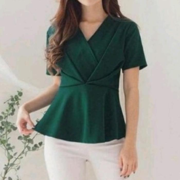 blouse hijau emerald