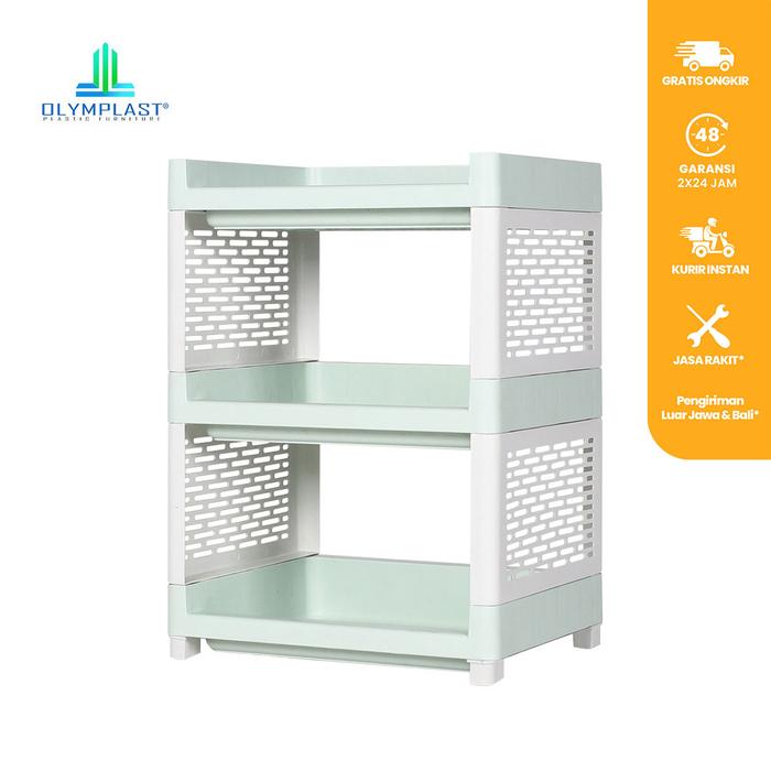 Gambar Olymplast Rak Susun Plastik RSO Pastel - GREEN, 5 SUSUN dari Olymplast undefined Tokopedia