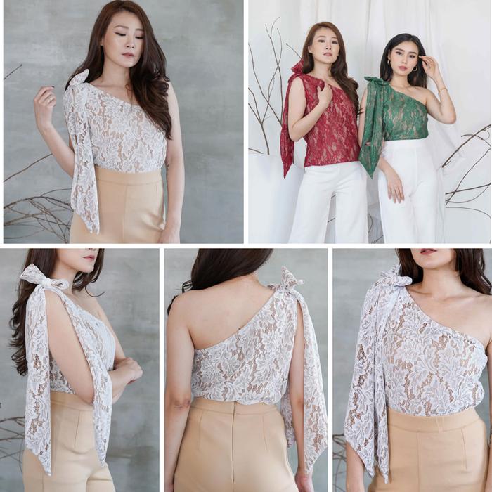 Jual LACE ONE BLOUSE GRETA- Baju Atasan Wanita pesta brukat one