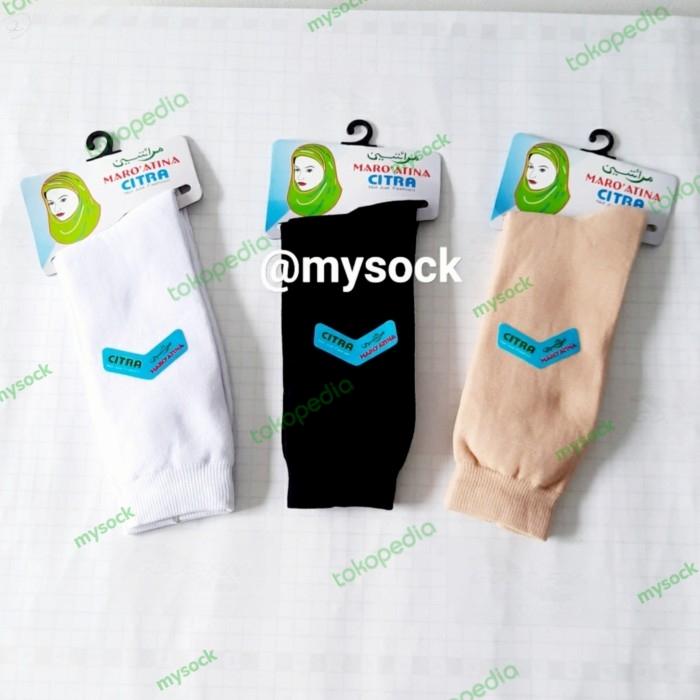 Gambar (6 PASANG) Kaos Kaki Citra Sebetis Kream Putih Hitam dari MySock shop undefined Tokopedia
