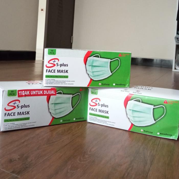 Gambar MASKER MEDIS 3 PLY S+ - Masker Dewasa dari Raja Harga Grosir Kota Bandung Tokopedia