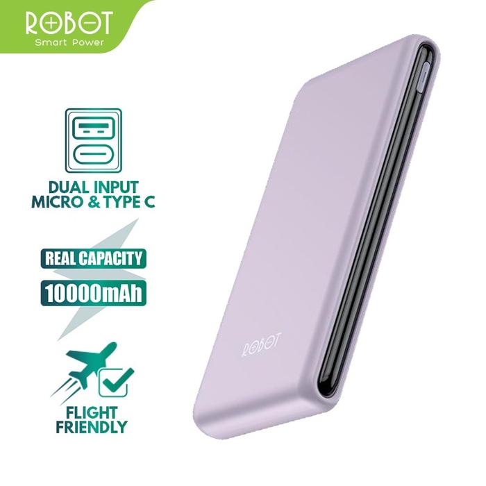 Gambar Robot RT180 10000mAh Powerbank Dual Input Port Micro USB & Type C - Purple dari specialdealshop undefined Tokopedia