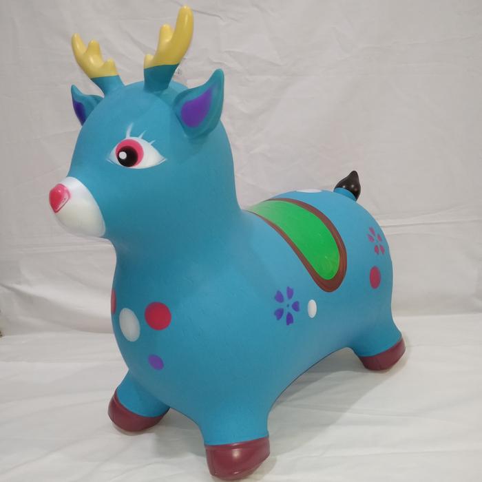 Gambar Animal Jumping music karet Rusa Tanduk Motif (SNI) / Mainan Kuda Kudaa - Biru dari Grosir Toys undefined Tokopedia