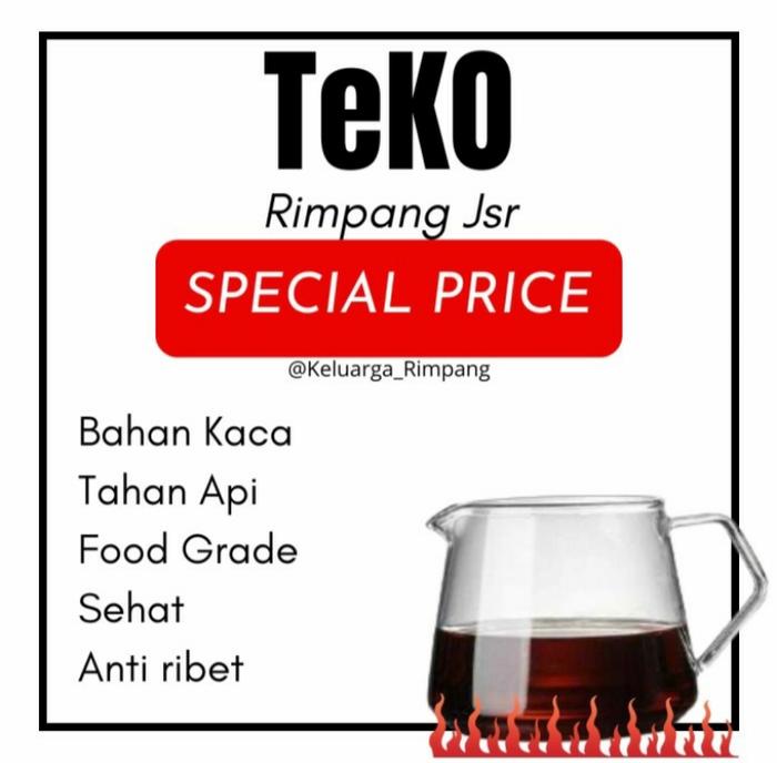 Gambar TEKO KACA TAHAN PANAS API JSR - 400 ml TEKO dari Keluarga Rimpang Official undefined Tokopedia