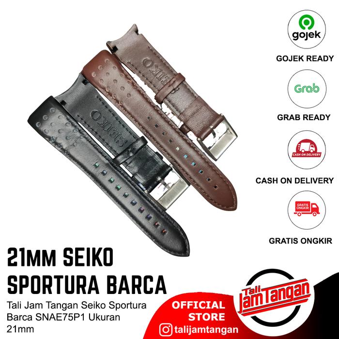 Gambar 21mm Tali Jam Tangan Kulit Melengkung Seiko Sportura Barca SNAE75P1 - Cokelat dari Tali Jam Tangan com undefined Tokopedia