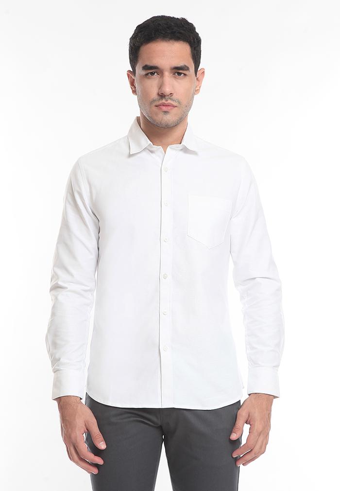 Gambar MEN'S TOP Kemeja Lengan Panjang Pria Slim Fit FELIX-WHITE - XXL dari Men's Top Official undefined Tokopedia