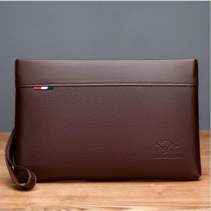 Gambar Tas Genggam Pria Clutch Bag Men Leather Bag Tas Tangan Handbag Dompet - Cokelat dari LAPAK BARROKAH_NEW undefined Tokopedia