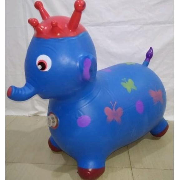 Gambar Animal Jumping music karet motif Gajah (SNI) / Mainan Kuda Kudaan Anak - Biru dari Grosir_Toys undefined Tokopedia