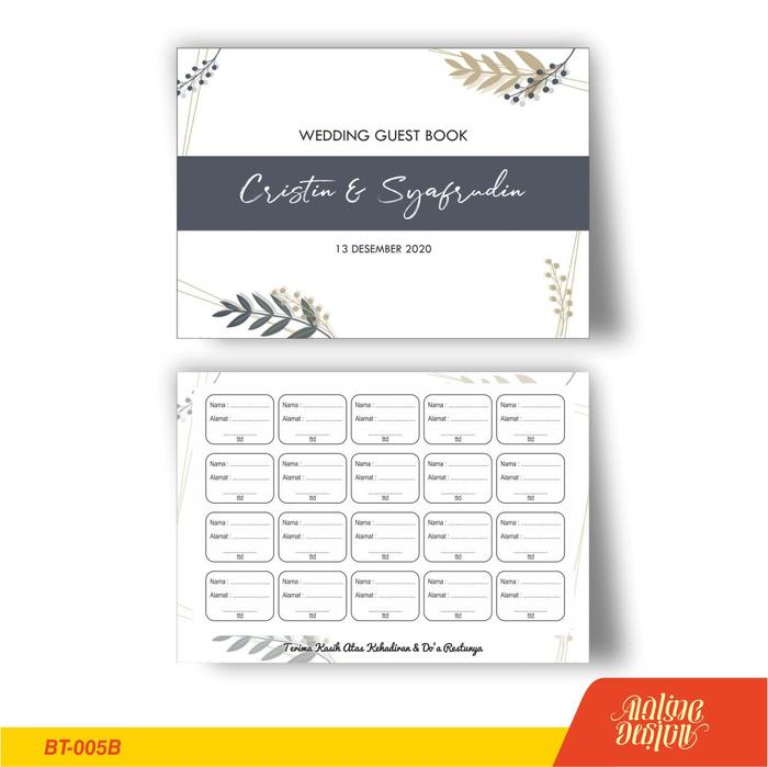 Gambar cetak & desain buku tamu pernikahan souvenir murah unik custom - 005, B kotak dari adline design undefined Tokopedia