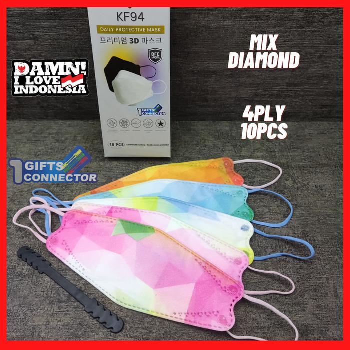 Gambar Masker KF94 ctf20 Berbahan standart Medis 3D 4ply evo sensi 10pcs - 10 MixDiamond dari MentariMultiMakmur.ID undefined Tokopedia