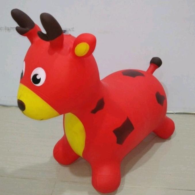 Gambar Animal Jumping music Karet TEBAL Doggy / (SNI) Mainan Kuda Kudaan Anak - Merah dari Grosir Toys undefined Tokopedia