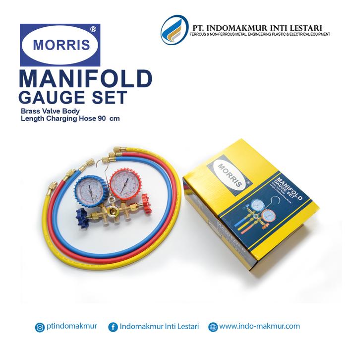 Jual MANIFOLD MORRIS DOUBLE GAUGE SET FREON AC R22 R32 R410 R134A ...
